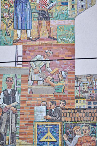 Detailansicht auf das Mosaik nach der Fertigstellung der Arbeiten 