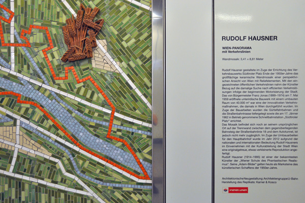 Mosaik mit Kurzinformation von Wiener Linien